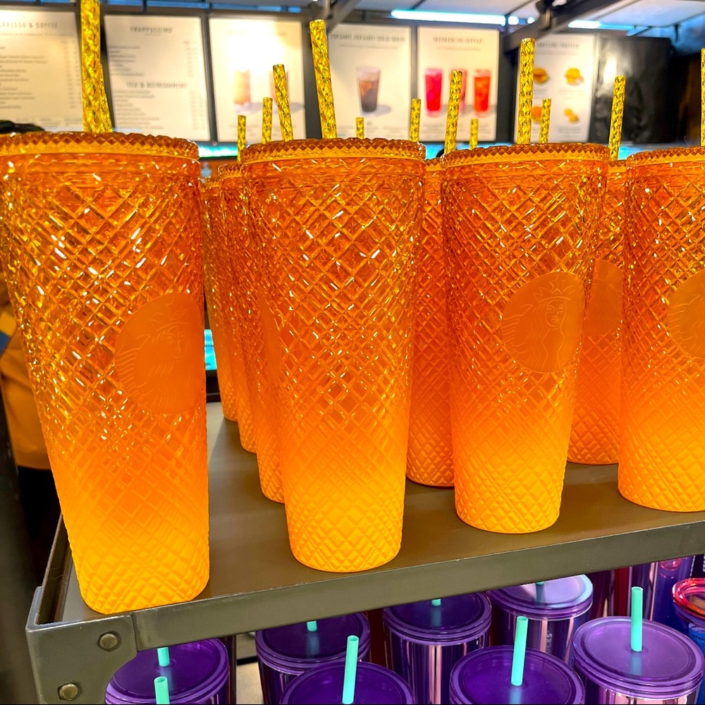 Starbucks Yellow Mango Ombre Jeweled Venti Tumbler